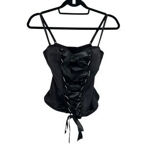 Black‎ Corset Bustier Medium Adult Lace Up Boning Spirit Halloween